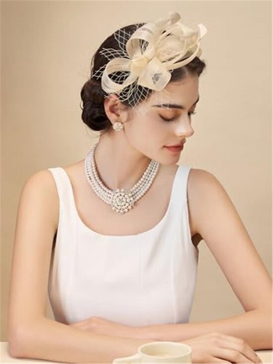 Fascinators Headband with Feather, Women\'s Tea Party Hat for Kentucky main image 4